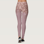 Roos Gold Glam Glitter Sparkle Drift Trendy Leggings (Achterkant)