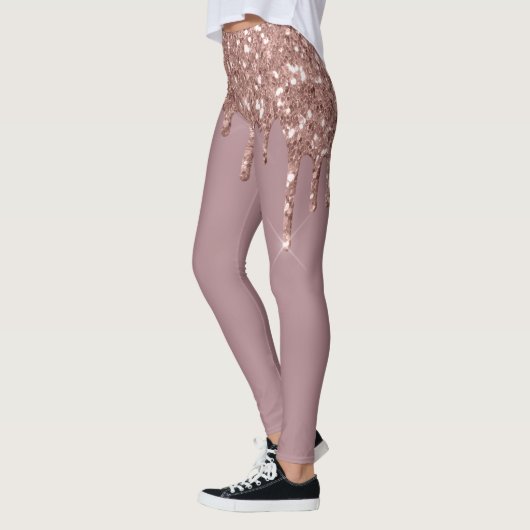 Roos Gold Glam Glitter Sparkle Drift Trendy Leggings (Links)