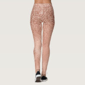 Roos Gold Glam Glitter Sparkle Ombre Folie Kijk ui Leggings (Achterkant)