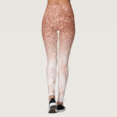 Roos Gold Glam Glitter Sparkle Ombre Marble Leggings (Achterkant)