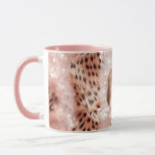 Roos Gold Glam Leopard Glitter Gepersonaliseerd Mok (Links)