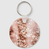 Roos Gold Glam Leopard Glitter Sleutelhanger (Achterkant)
