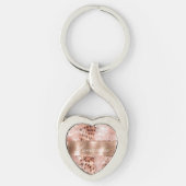 Roos Gold Glam Leopard Glitter Sleutelhanger (Voorkant)