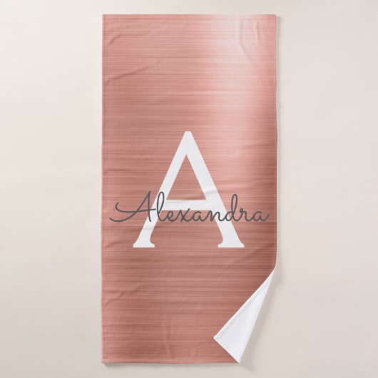 Roos Gold Glam Metallic Monogram Badhanddoek (Badhanddoek)