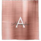 Roos Gold Glam Metallic Monogram Douchegordijn (Voorkant)
