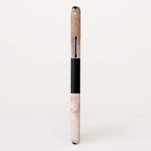 Roos Gold Glam Monogrammed Case-Mate iPhone Case (Achterkant / rechts)