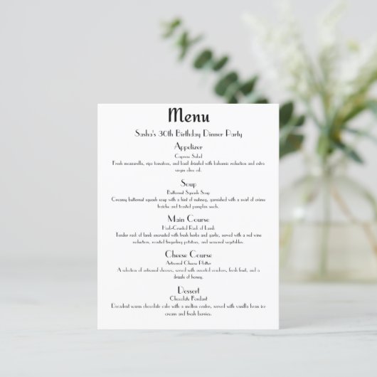 Roos Gold Glam Party Menu (Staand voorkant)