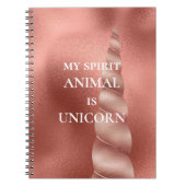 Roos Gold Glam Unicorn Notitieboek (Voorkant)