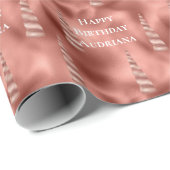 Roos Gold Glam Unicorn Verjaardag Cadeaupapier (Rol Hoek)