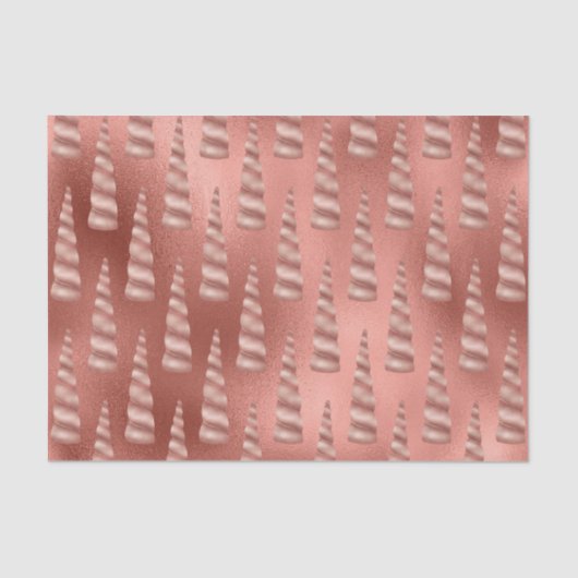 Roos Gold Glam Unicorn Verjaardag Tissuepapier (Voorkant)