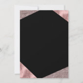 Roos Gold Glamor Geometric Modern Sweet 16 Party Kaart (Achterkant)