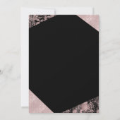 Roos Gold Glamor Geometric Modern Sweet 16 Party Kaart (Achterkant)