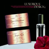 Roos Gold Glamour Sparkling Glitter en Monogram Visitekaartje