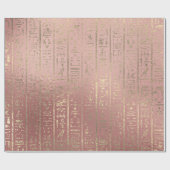 Roos Gold Glass Egyptisch Script Hieroglyphs Cadeaupapier (Vlak)