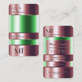 Roos Gold Glass Kan Groene Vloeistoffen Met Initia Visitekaartje (Voorkant / Achterkant)