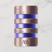 Roos Gold Glass Optics Blue Faux 3D Letters Visitekaartje (Voorkant)