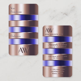 Roos Gold Glass Optics Blue Faux 3D Letters Visitekaartje