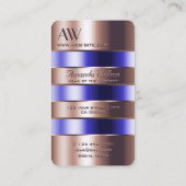 Roos Gold Glass Optics Blue Faux 3D Letters Visitekaartje (Achterkant)