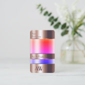 Roos Gold Glass ziet er kleurrijk vloeibaar monogr Visitekaartje (Staand voorkant)