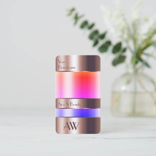 Roos Gold Glass ziet er kleurrijk vloeibaar monogr Visitekaartje (Staand voorkant)