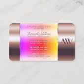Roos Gold Glass ziet er kleurrijk vloeibaar monogr Visitekaartje (Achterkant)