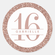 Roos Gold Glitter 16e verjaardag op maat