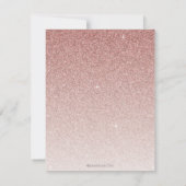 Roos Gold Glitter 1e Verjaardag Dank je kaart (Achterkant)