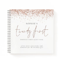 Roos Gold Glitter 21ste verjaardag gastboek