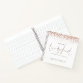 Roos Gold Glitter 21ste verjaardag gastboek Notitieboek (Binnen)