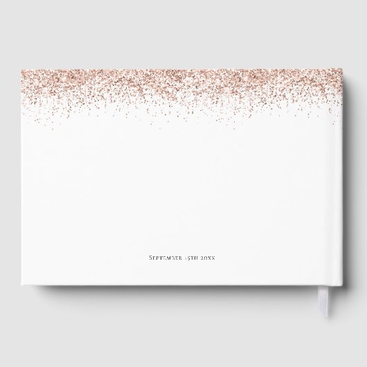 Roos Gold Glitter 21ste verjaardag Gastenboek (Achterkant)