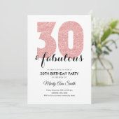Roos Gold Glitter 30 & Fantastisch Verjaardagsfees Kaart (Staand voorkant)