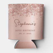 Roos Gold Glitter 30e Verjaardag Monogram Script Blikjeskoeler (Voorkant)