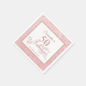 Roos Gold Glitter 50 en een geweldig verjaardagsfe Servet (Hoek)