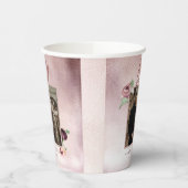 Roos Gold Glitter 50 jaar bruiloft Jubileum Roze Papieren Bekers (Links)