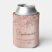 Roos Gold Glitter 50e Verjaardag Monogram Script Blikjeskoeler (Blikje Voorkant)