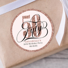 Roos Gold Glitter 50e verjaardag Typografie