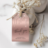 Roos Gold Glitter 50ste Verjaardagsfeestje Dank je Cadeaulabel