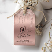 Roos Gold Glitter 60e Verjaardagsfeestje Dank je Cadeaulabel