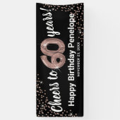 Roos Gold Glitter 60th Birthday Spandoek (Verticaal)