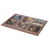 Roos Gold Glitter 6 Foto Collage Family Name Cutt Snijplank (Hoek)