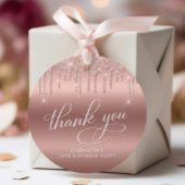 Roos Gold Glitter 70e Verjaardagsfeestje Dank je Bedankjes Labels