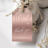 Roos Gold Glitter 70e Verjaardagsfeestje Dank je Cadeaulabel