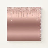 Roos Gold Glitter 70e Verjaardagsfeestje Gastenboe Notitieboek (Achterkant)