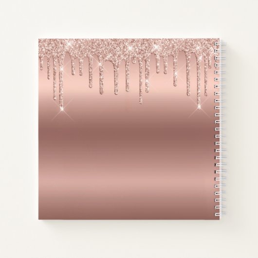 Roos Gold Glitter 70e Verjaardagsfeestje Gastenboe Notitieboek (Achterkant)