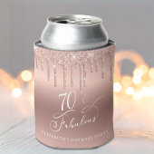 Roos Gold Glitter 70th Birthday Party Blikjeskoeler