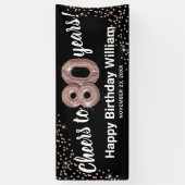 Roos Gold Glitter 80e Verjaardag Spandoek (Verticaal)