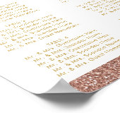 Roos Gold Glitter 8,5x11 Zitplaats Grafiek 48 Name Poster (Hoek)