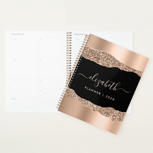 Roos Gold Glitter - Aangepast Planner (Display)