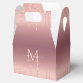 Roos Gold Glitter Aangepaste Letter Naam Favoriet  Bedankdoosjes (Geopend)