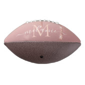 Roos Gold Glitter Aangepaste Letter Naam Football  (Gedraaid 270)